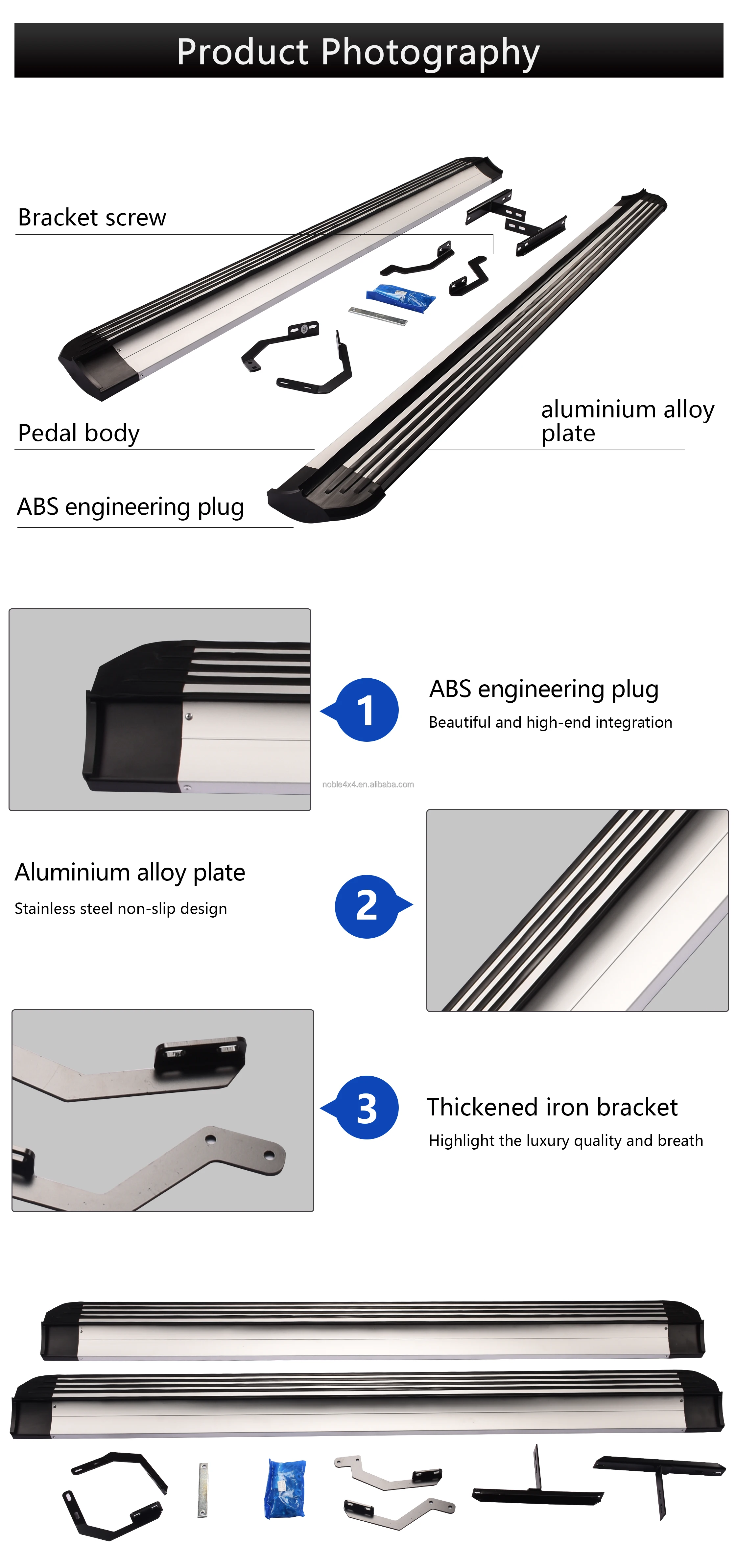 Noble Aluminum Car Accessories Original Style Fixed Threshold Running Board for VW TOUAREG Side Step supplier