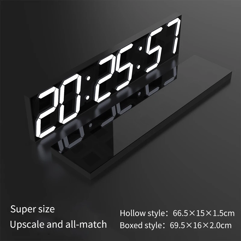 2021 Ganxin Design LED Colorful Digital Clock  Modern Style Glow in the Dark 3D Stereo Electronic Wall Clock for Living Room