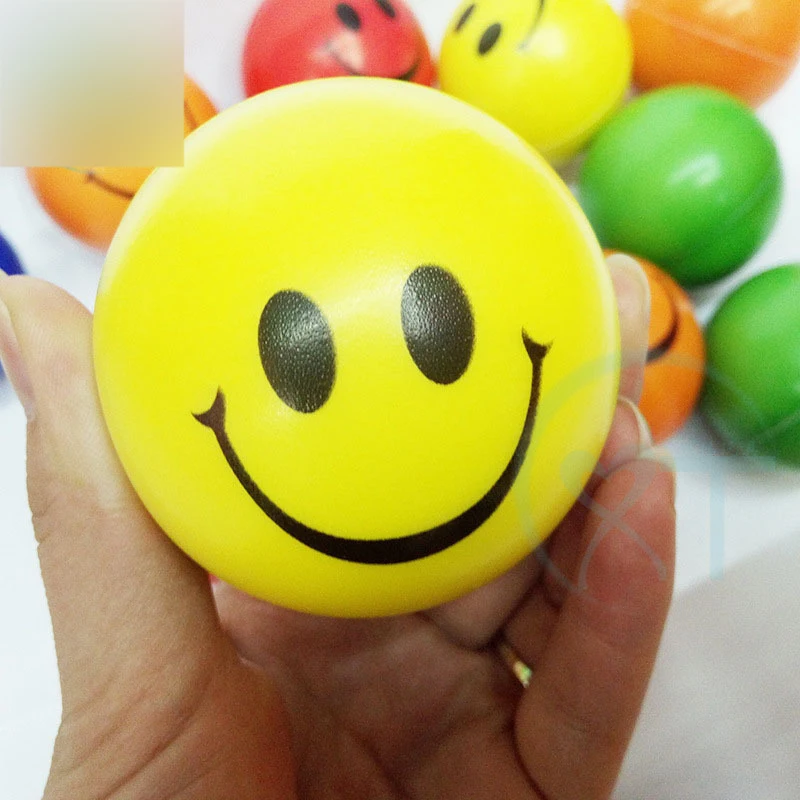 EE437 Mini Vent PU Foam Colored Smile Funny Face Stress Ball Stretchy  Stress Relief Fidget Squishies Squeeze Toys for Kid