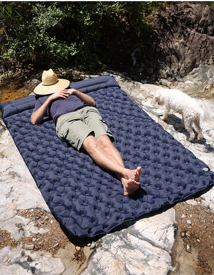 Outdoor Cushion Bed Portable Air Inflatable Double Sleeping Pad Ultralight Folding Travel Pillow Camping Mat details