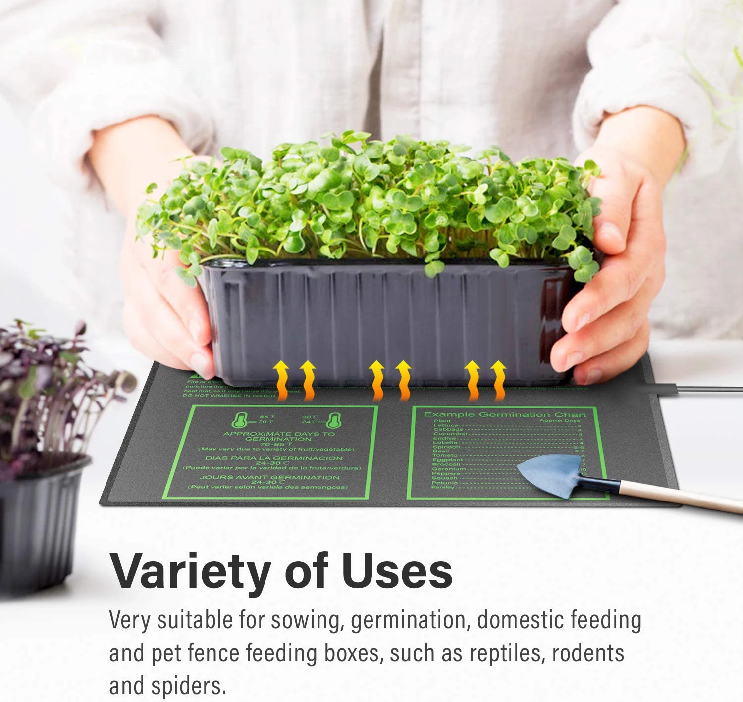 GreenHouser 20”x10” 20”x20” 48”x20” Waterproof Durable Seedling Heat Mat,Warm Hydroponic Heating Pad Improve Germination for Greenhouse Indoor Room Garden 20x10 Inch 