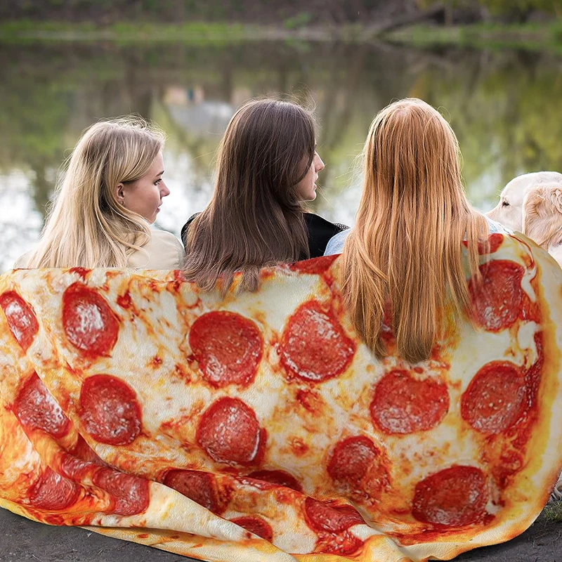 hot selling super soft flannel foods fruits pie pizza pepperoni omelette tortilla blanket