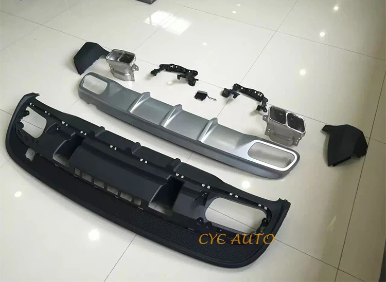 GLA45 Rear Diffuser Black Sliver Rear Bumper Lip for Mercedes Benz GLA Class X156 Sport AMG GLA250 GLA300 2015 2016