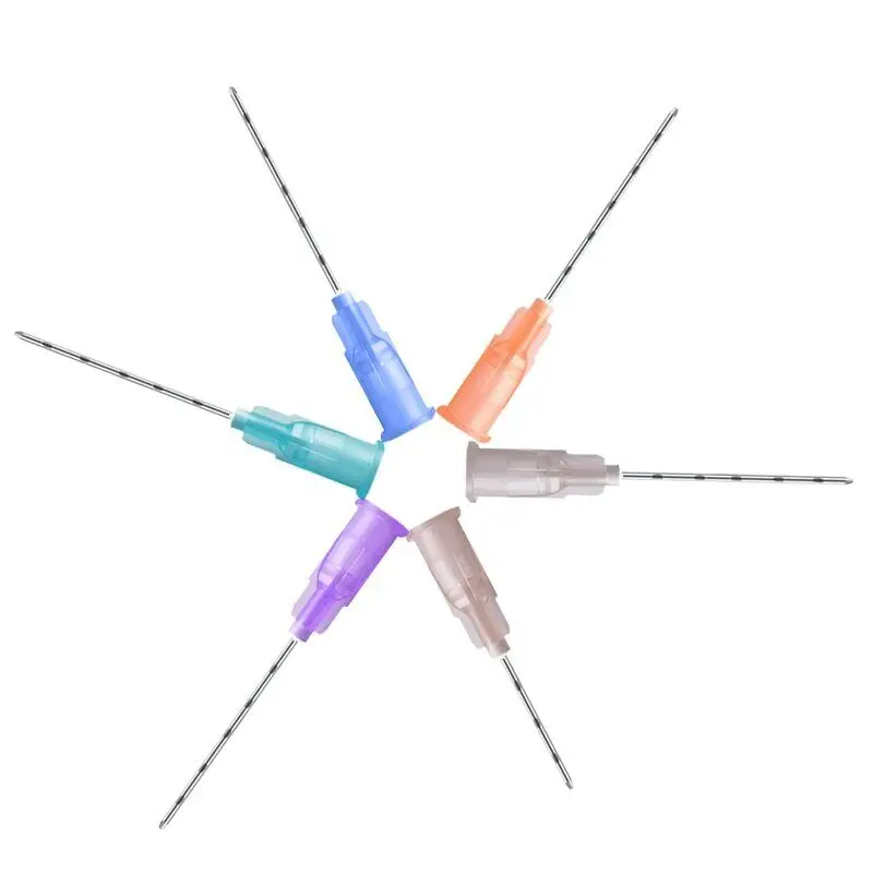CE Marked 2024 Micro Needle Cannula Fine MicroCannula Blunt Steel Needle 70mm 50mm Size PE Material 30g Ozone 23g IV Cannula