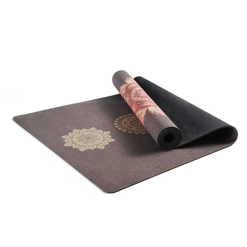 Тропический черный коврик для упражнений с цифровой печатью семь чакр экологически чистый йоги из натурального