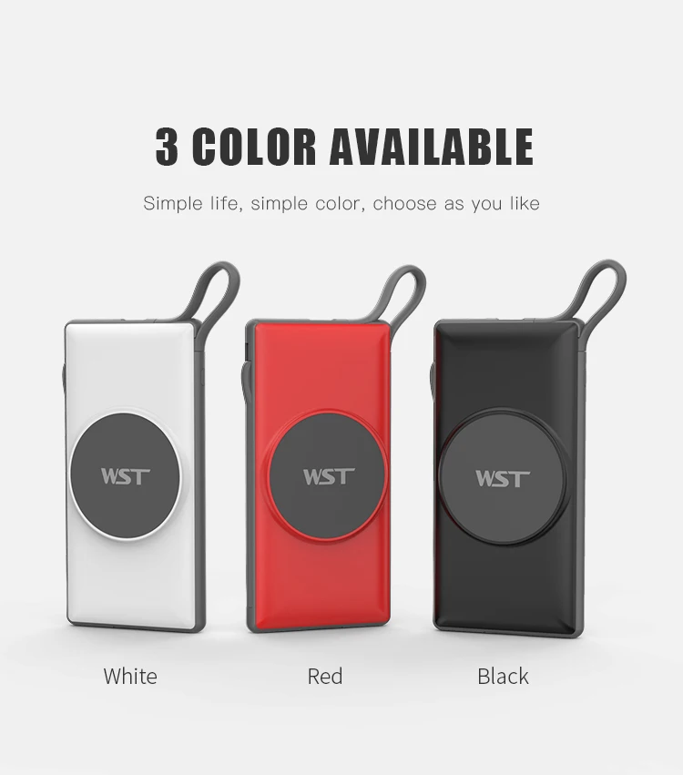 WST New Trending 10000mah Sharing Magnetic Wireless Charging Power Bank Station Portable Charger for Business and Home