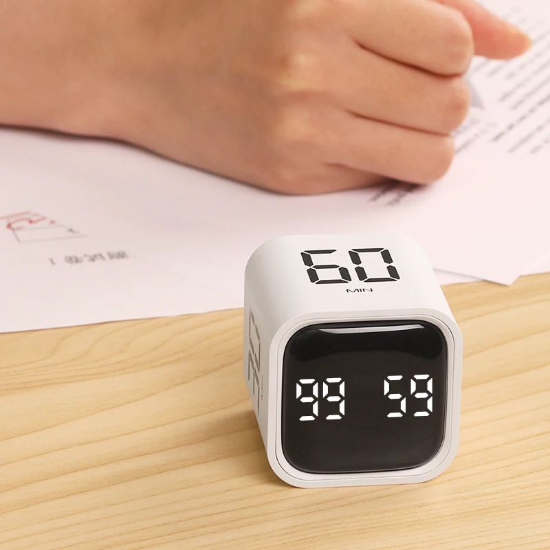 Multifunctional Gravity Cube Sensing Home Visual Timer Kid Study Vibration Pomodoro Timer 4-sided Mechanical Countdown Timer