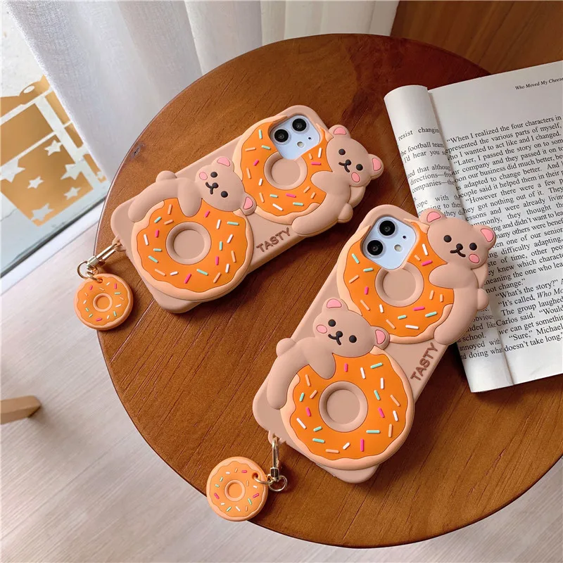 Wholesale Hot Selling Luxury 3D Cartoon Cute Donut Bear Soft