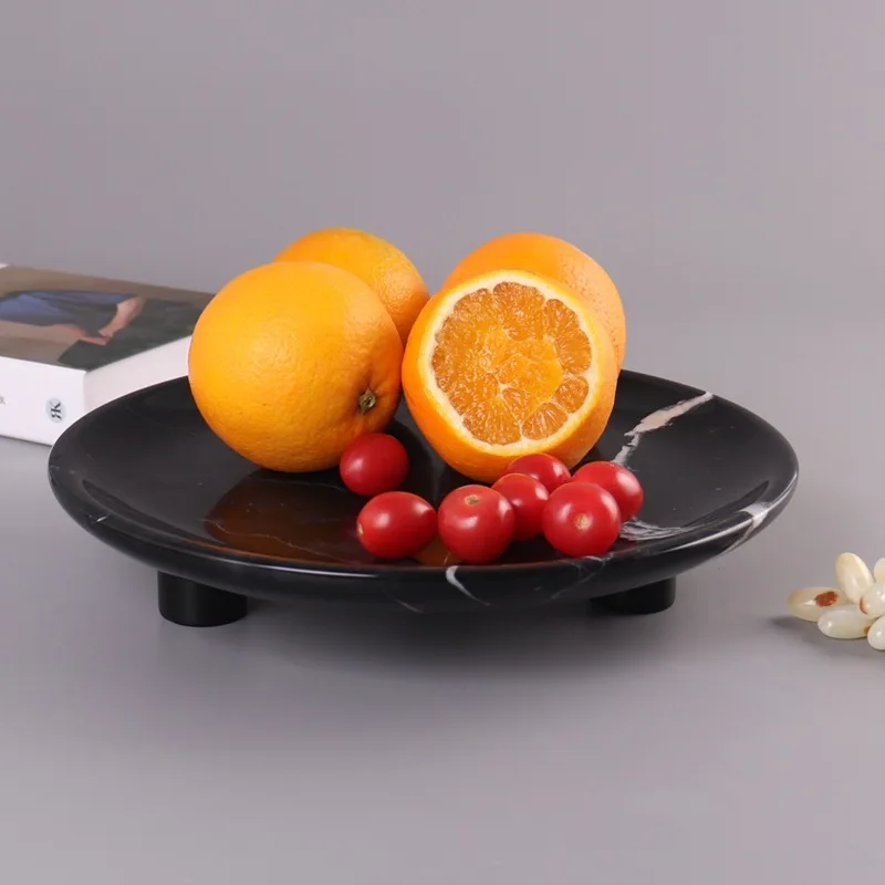 product marble tray modern minimalist model room table top tray fruit plate ornament decorative art coffee table living room ornaments-1