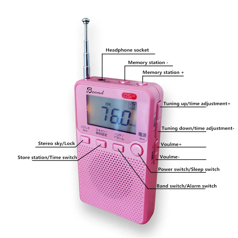 Good Quality Mini Pocket AM and FM Radio With LCD Display and Alarm Clock