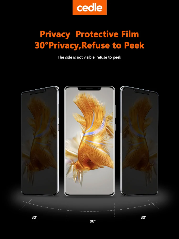 Cedle 2.5d Full Cover Anti Spy Privacy Tempered Glass Screen Protector