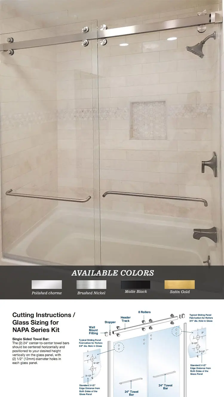 CAM73 CRL Cambridge Series Premium Sliding Shower Doors