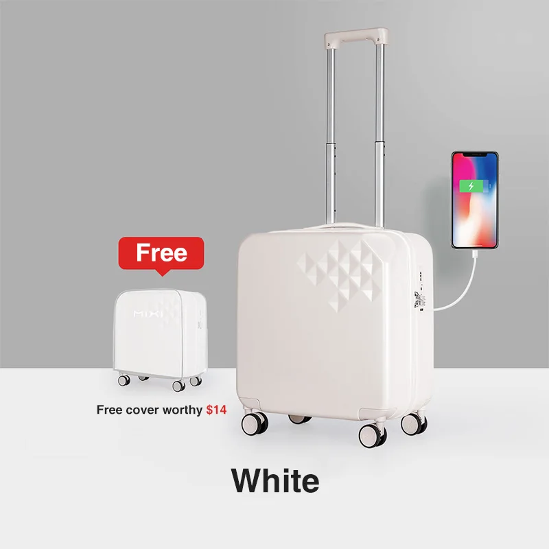 MIXI Custom Lightweight Modern Smart Suitcase with Usb Charging Port Wholesale Korean Style Travel Portable Luggage Bag