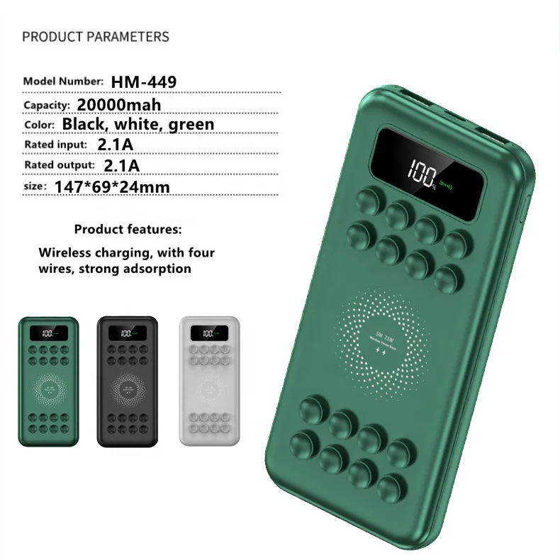 Fast Quick Charge 20000Mah Power Banks Mobile Phone Portable Powerbank 20000Mah Charger Wireless Power Bank