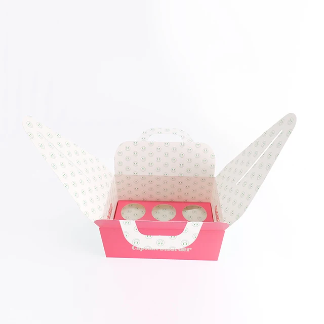 Wholesale Customized Logo Paper Boxes For Baked Goods Packaging With Insert food grade cupcake package box manufacture