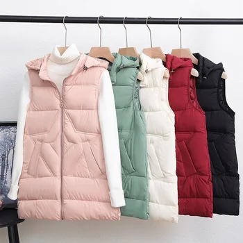 women's short down vest fashion light warm winter down vest outer jacket sleeveless women