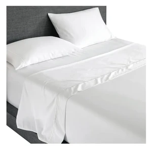 Wholesale Top Seller Home Textile Bed Sheet Set Queen White Cotton Sheets Bed Set