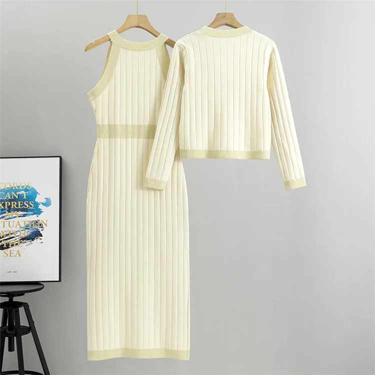 knit formal dress Rhythm Women’s Scallop Knit Dress, Cream / XLarge