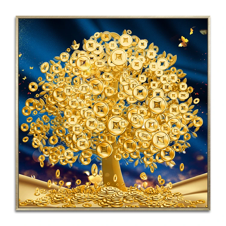 golden money tree painting