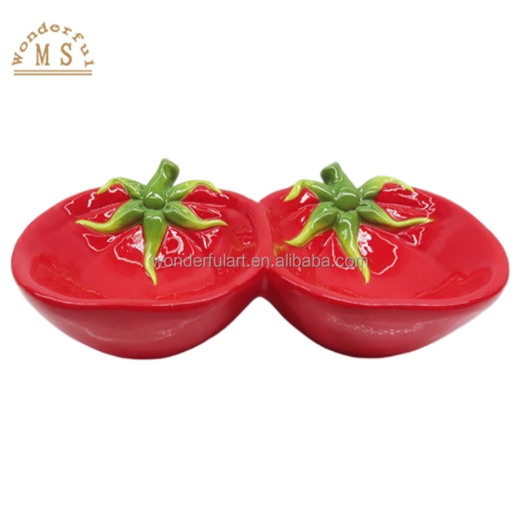 Stoneware tomatoes dish Shape Holders 3d vegetable Style Kitchenware Ceramic canister dish Tableware jar