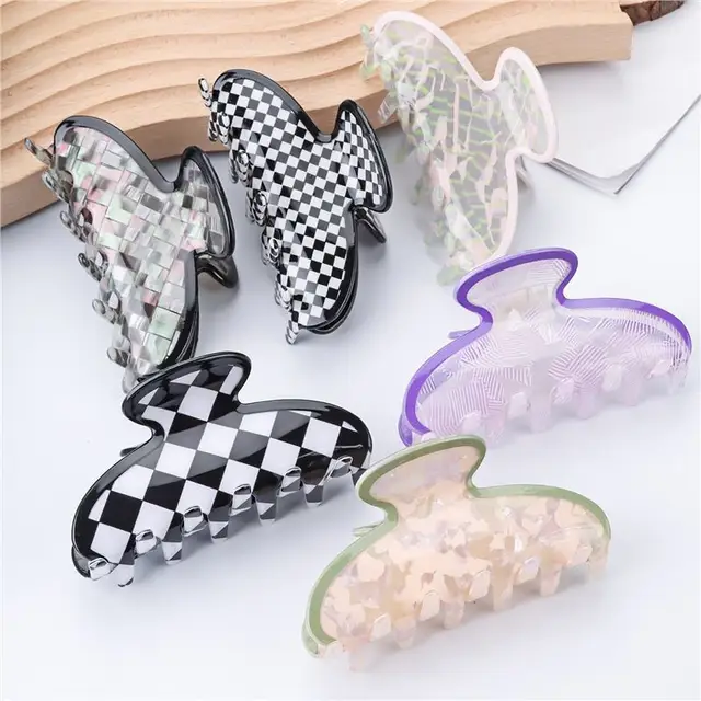 New Simple Acetic Acid Hair Clips Women Girls Ponytails Shark Hair Claw Acetate No Slip Hair Clip Accessories