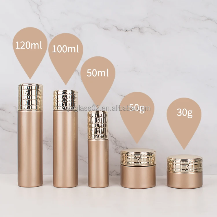 luxury Cosmetic glass bottle packaging glass bottles jar lotion skincare face cream container details