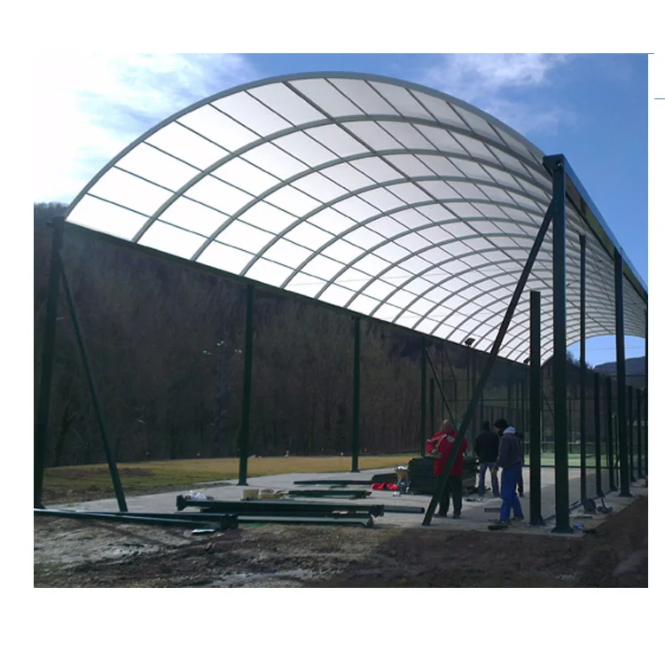 Customized Panoramic Aluminum Padel Court Roof Outdoor Sports Canopy Cover Shading Flap Steel Glass Tennis Court Equipment