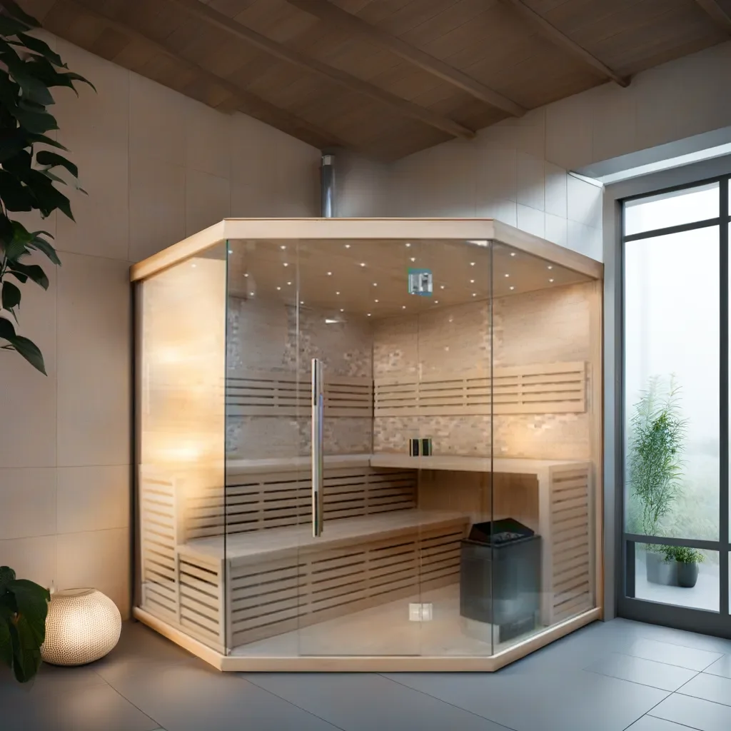 Bilik Sauna Dalaman Kering Basah Kayu Bilik Sauna 5000W 7500W Tungku Sauna