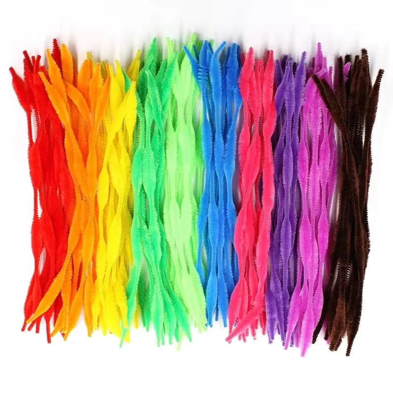 Pack of 10000 Fuzzy Bump Chenille Stems Pipe Cleaners 100 Pack-Each Pack  Contains 100pcs (Green)