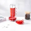 Set di Tazze da Caffè Rosse