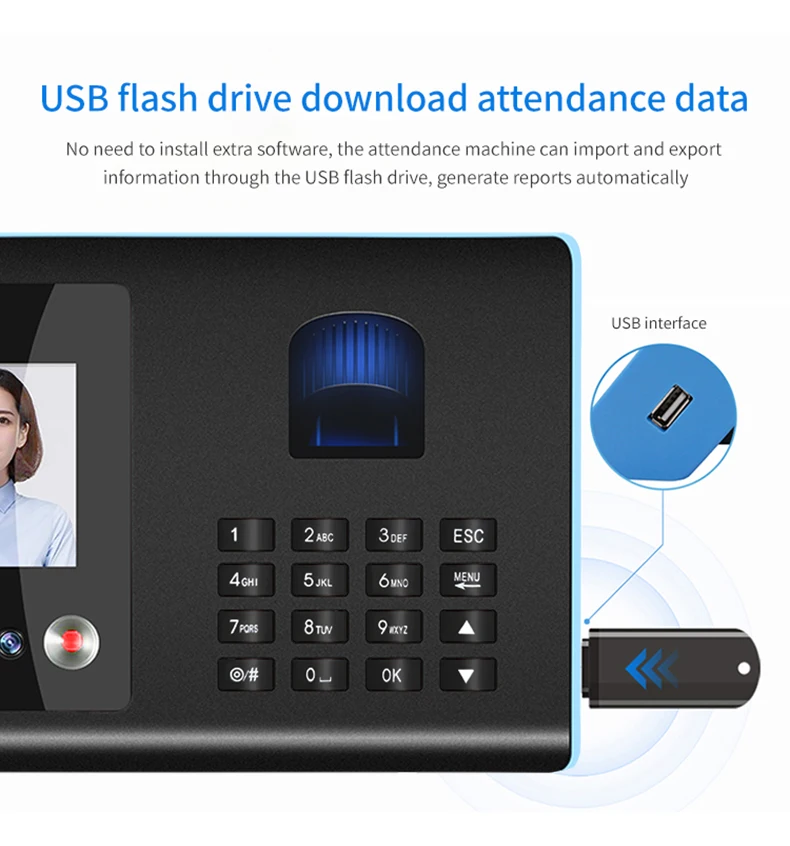 Biometric Facial Time Attendance Machine with Face and Fingerprint Recognition