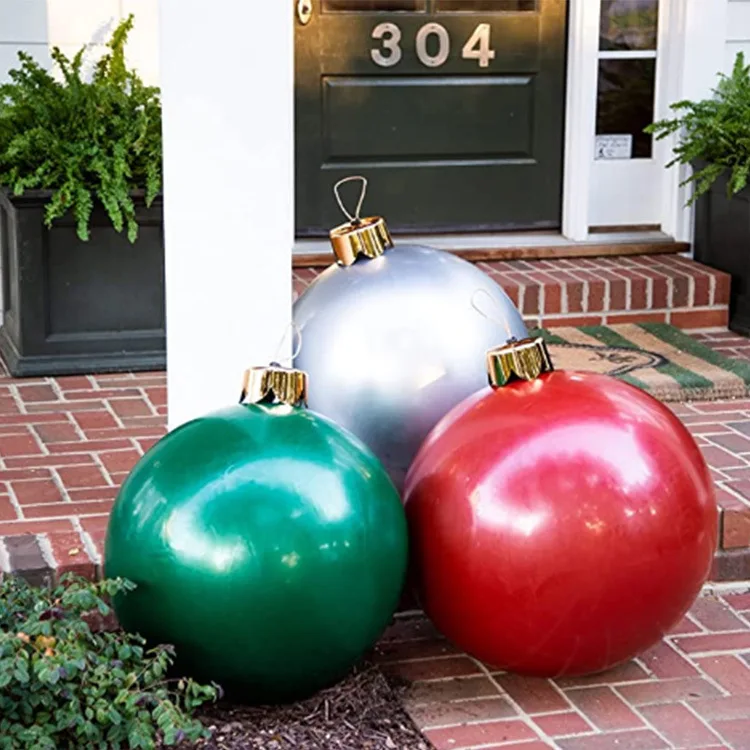 High Quality Solid Color Seamless Inflatable Christmas Balls For Garden ...