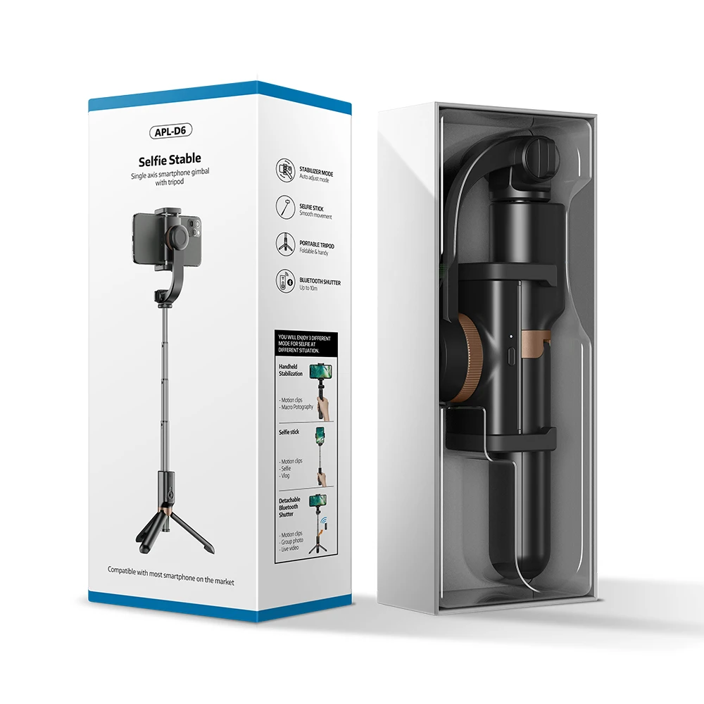 Professional Remote Shutter in Stabilized Handheld Gimbal Stabilizer Vlog Camera Controller Selfie Stick for Smartphone