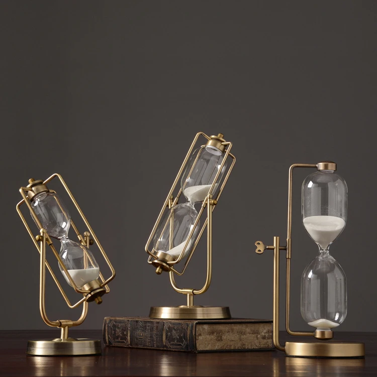 Reloj de arena gran regalo de recuerdo de latón de decoración de