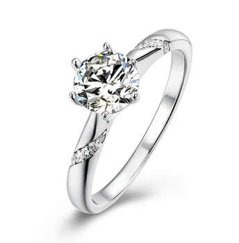 Psychic  S925 Silver Plated Platinum Moissanite Diamond Ring 1.0 Carat D Grade for Engagement and Wedding