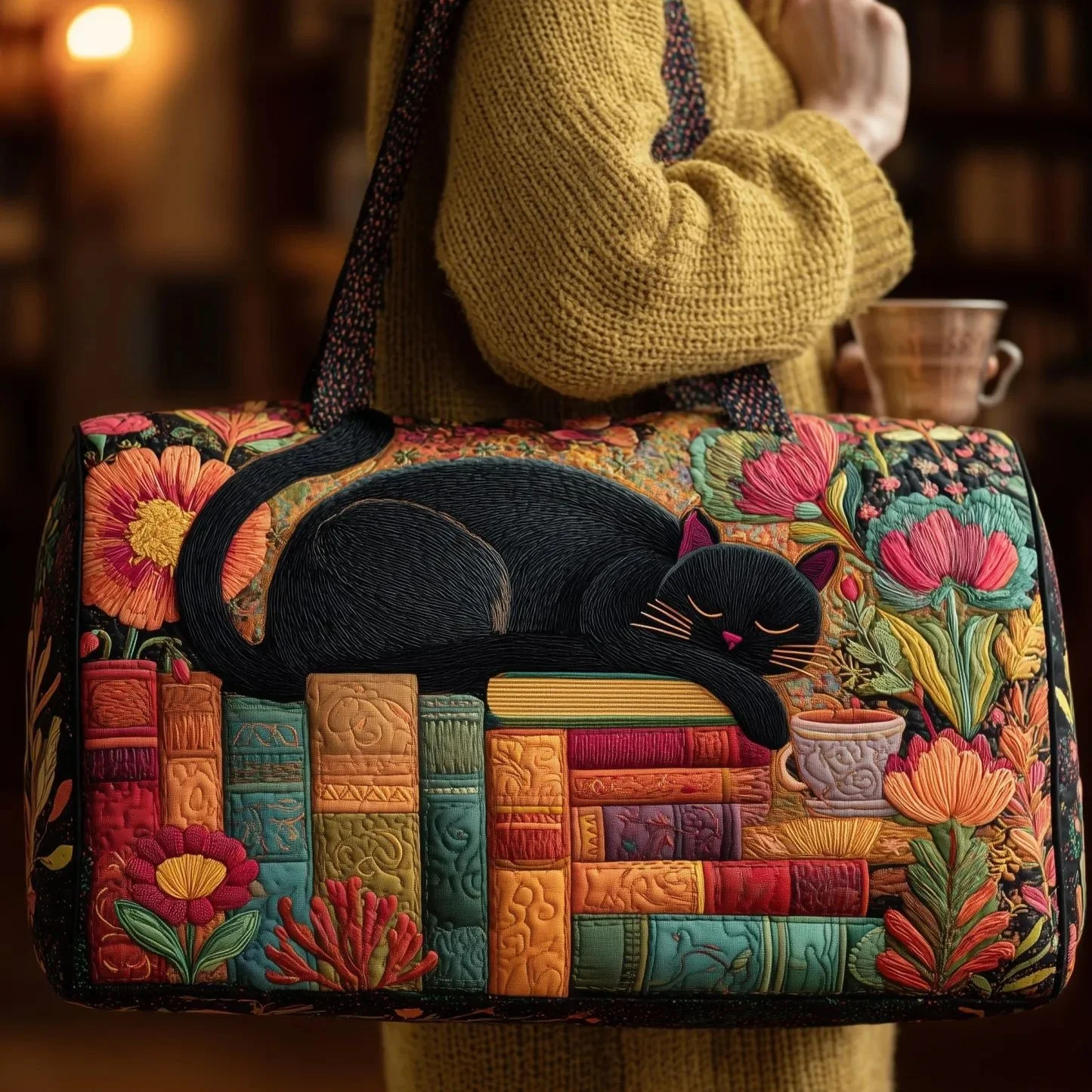 Ling Yu 3D New Independent Station Cat Series Quilted Pleated Polyester Breathable Durable Dry Wet Separation Women’s Bag Spring