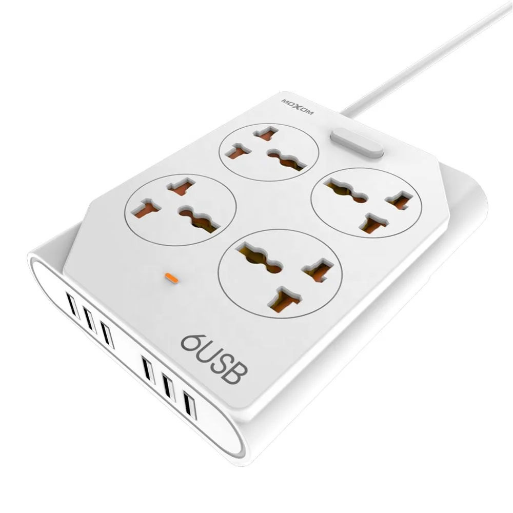 Travel Office Use Universal 6 Usb 4 Socket Power Strip Smart Outlet  Portable Suitable For Eu Uk Us Plug - Buy Power Strip Usb,Travel Office Use  Universal 6 Usb 4 Socket Power