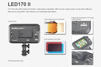 Godox LED170 II Camera Video Shooting Equipment Lighting Lamp Flash Led Light Continuous Lamp for DV Camcorder Camera detail image