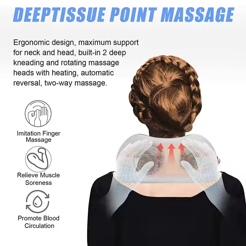 OEM de fábrica de productos de resolución de problemas de cuello de calor en forma de U cuello eléctrico almohadas Shiatsu infrarrojo almohada de masaje
