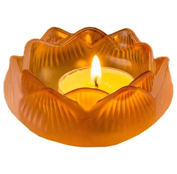 Buddha Tealight Candle Holder 7 Colours Oil Lamp Lotus Holder Sacrificial lamp Worship Light Prayer Lamp