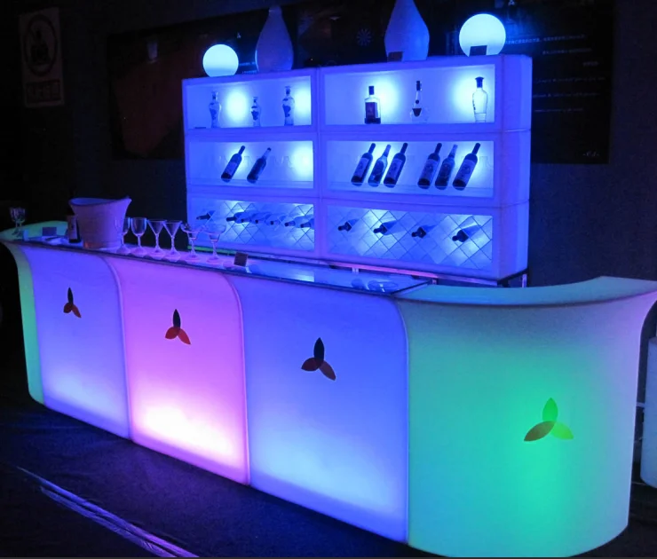 LED portable bar table led event furniture mobile bar counter display