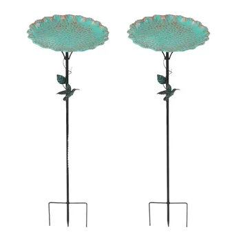 Iron Bird Bath Freestanding Metal Birdfeeder Bowl for Outdoor Garden Patio or Yard Elegant Lawn Decor