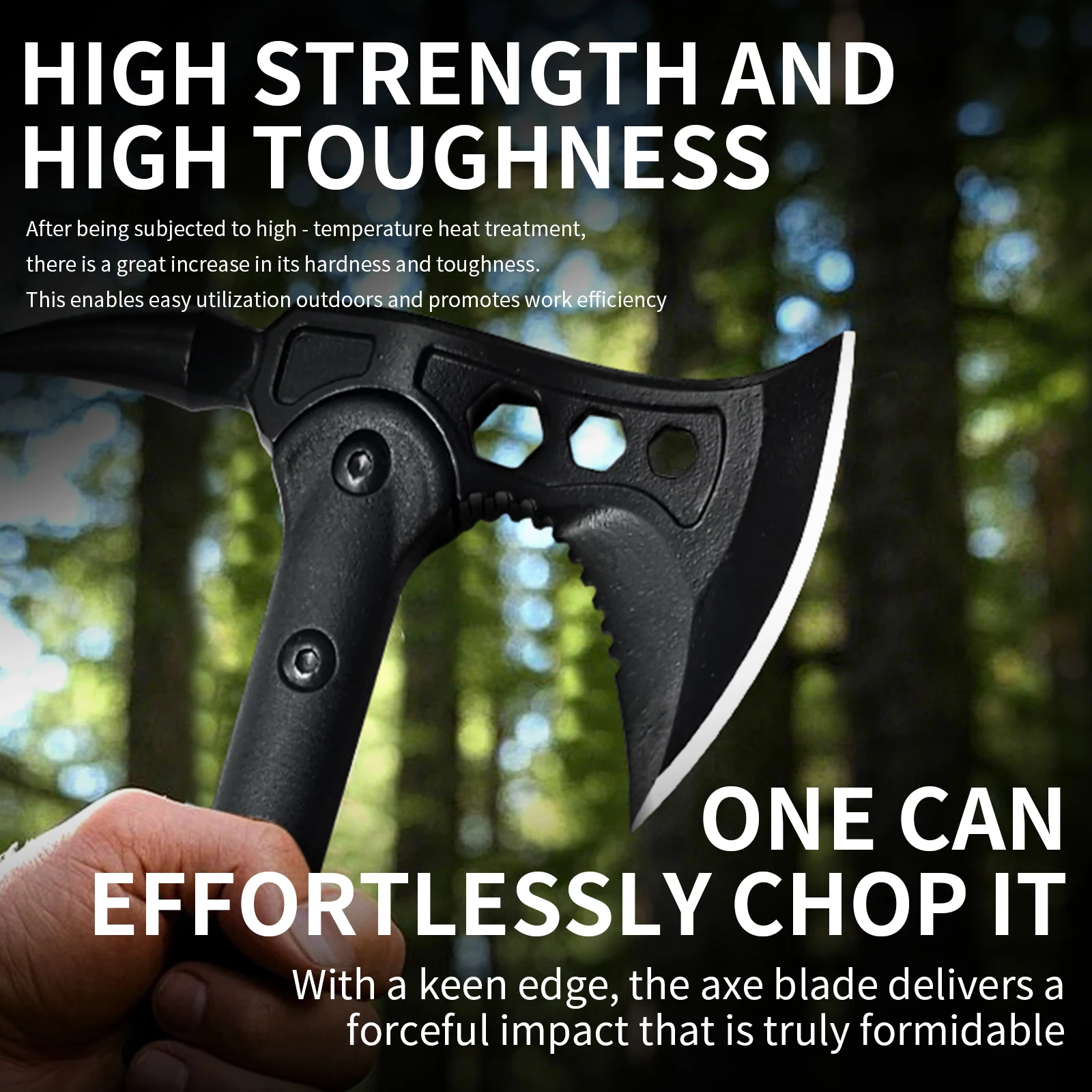 Hache tactique de survie avec manche antidérapant pour camping_voghion.com