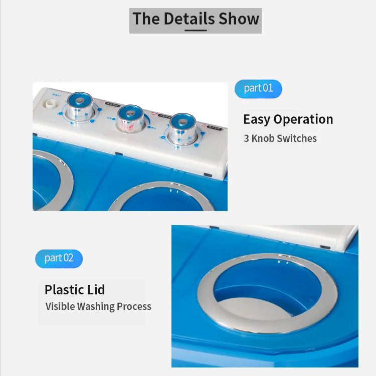 3kg Small Semi Automatic Double Tub Lavadoras De Ropa Smart Home Appliances Mini Washing Machine