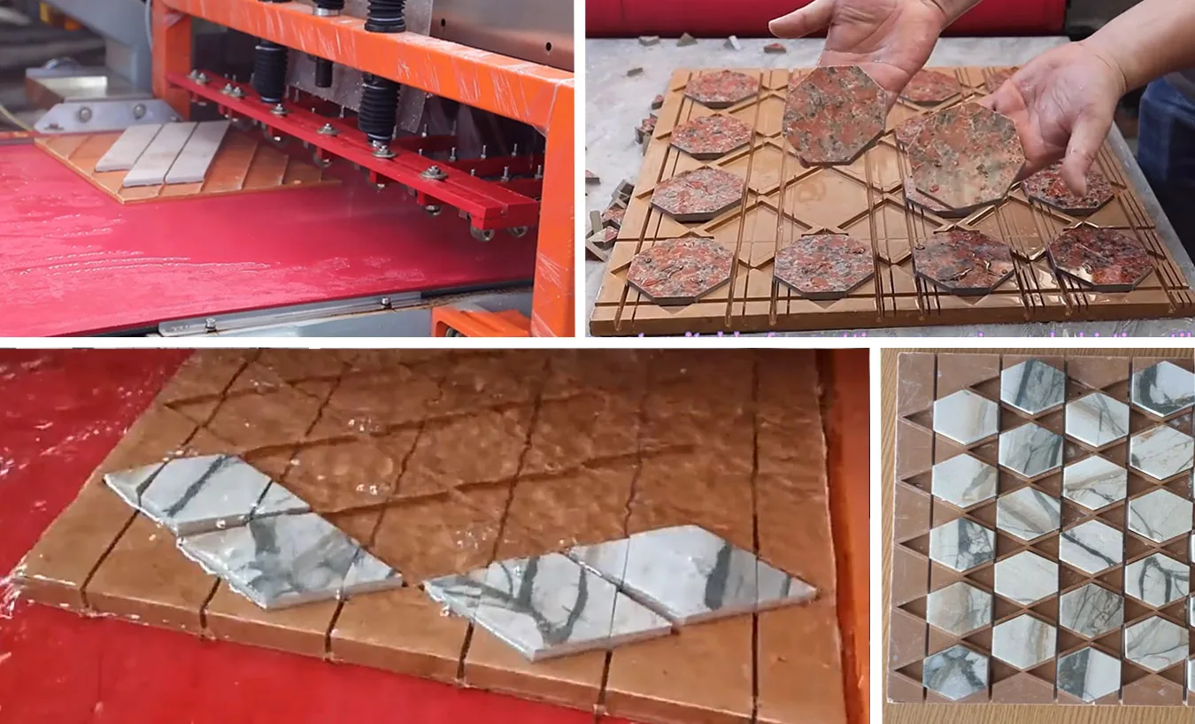 Hualong Porcelain Tile Multi Blade Stone Strips Mosaic and Marble Granite Cobblestone Multi Disc Cutting Double 3 Head Machines