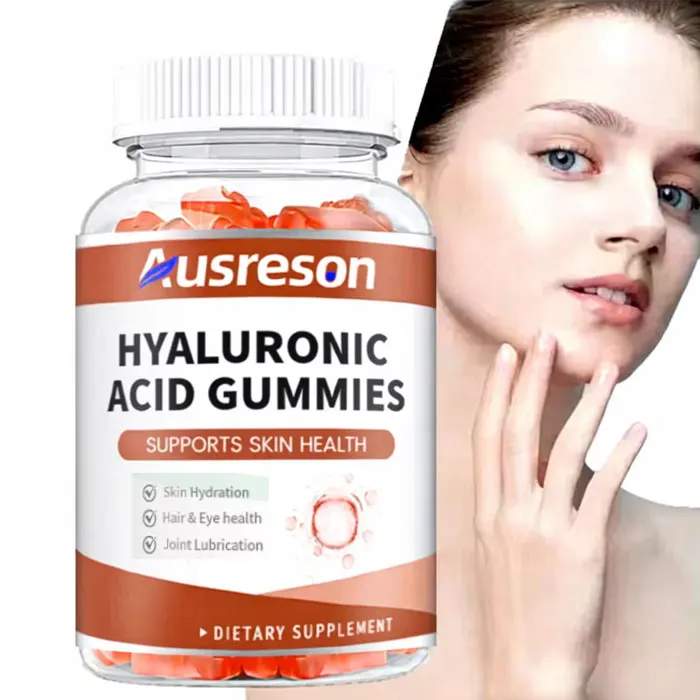 Ausreson OEM Moisturizer Product Collagen Niacinamide Hyaluronic Acid Gummies Beauty Supplement SkinCare Hyaluronic Acid Gummies