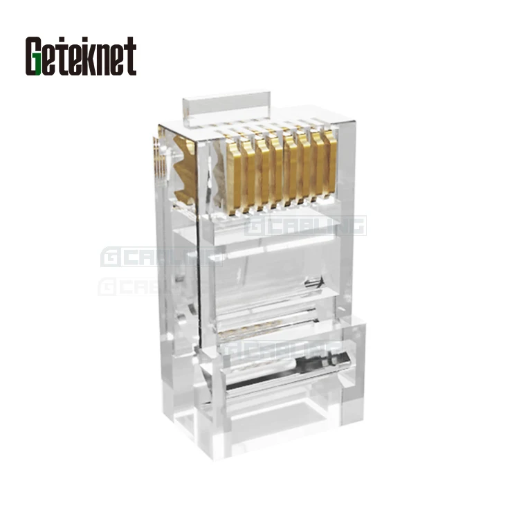 GETEKnet Cat6 RJ45 Connector Plug Connector 8pin Gold Computer Plug Rj45 Connector