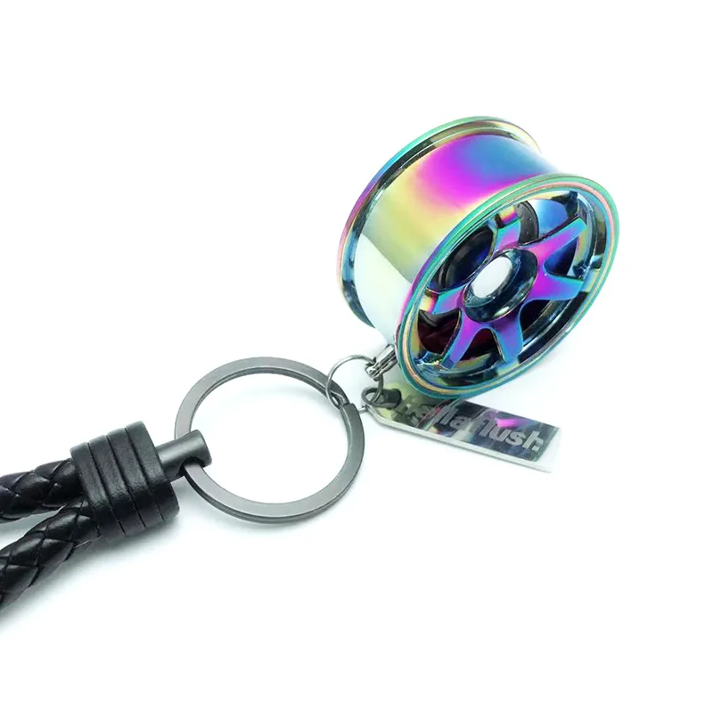 Cross-border hot selling carte37Wheel hub keychain CustomizationlogoFashion brand modified rim metal pendants