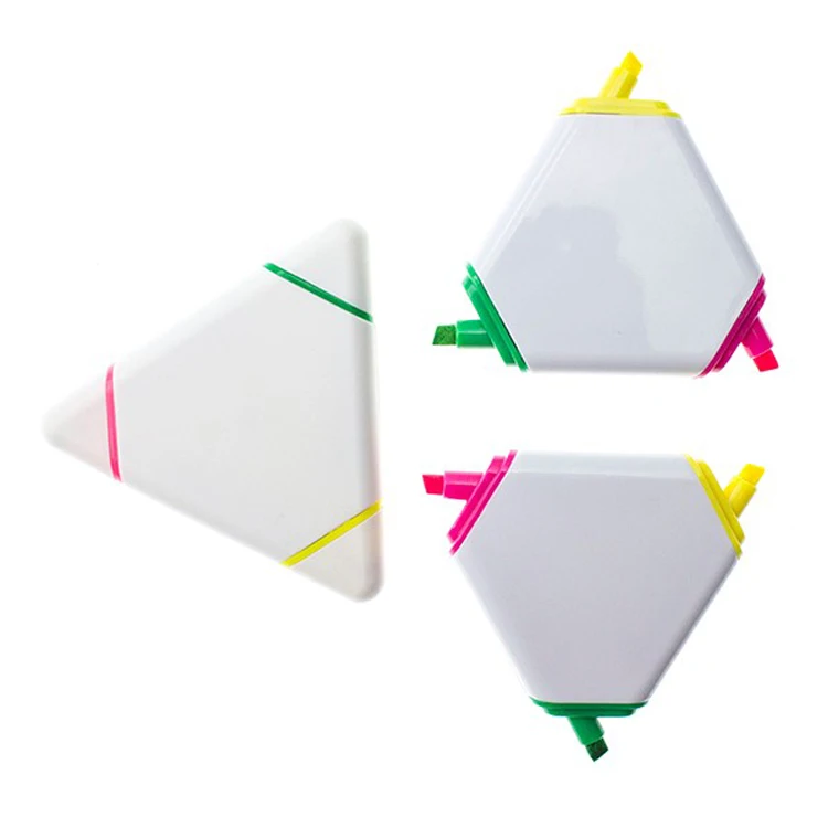 Promotional Gifts Highlighter Markers Triple Triangle Multi Color  Highlighter Pens in Highlighter