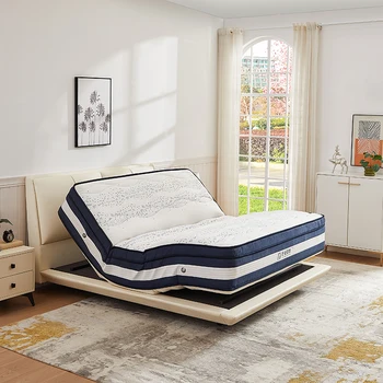 Luxury Smart Bedroom Furniture King Size Electric Lift Mattress Remote Control Massage Vibrate Smart Bed Mattress Iron Plastic